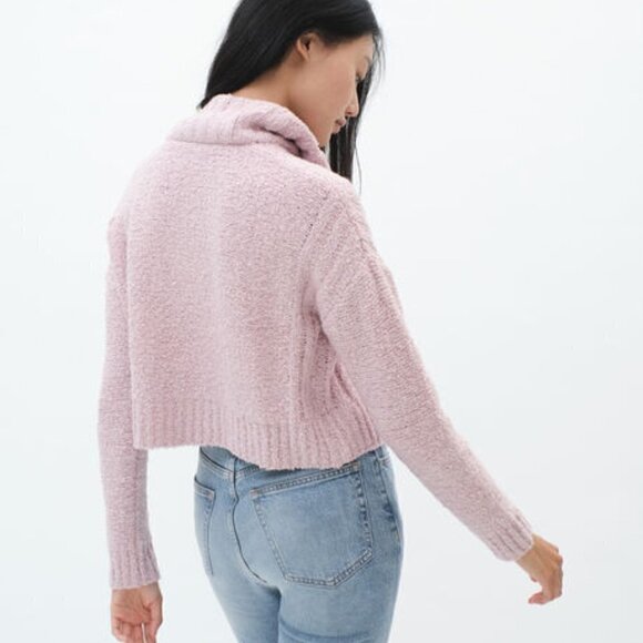 Aeropostale Fuzzy 1/4-Zip Sweater Purple - Picture 3 of 15